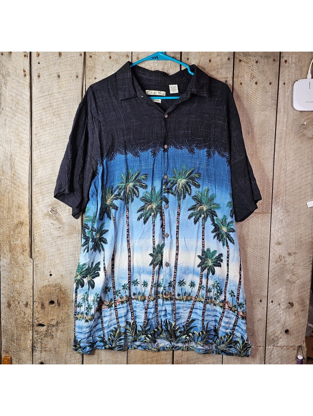 Batik Bay Hawaiian Shirt Palm Tree Beach Rayon Aloha Men's XLT